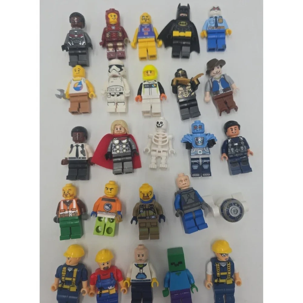 LEGO Minifigures Mixed 30 Batman Marvel Star Wars Minecraft City Figures R2-D2
